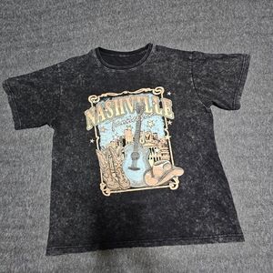 Nashville Tennessee Acid Wash Mineral Wash Graphic Tee Country Music Size S